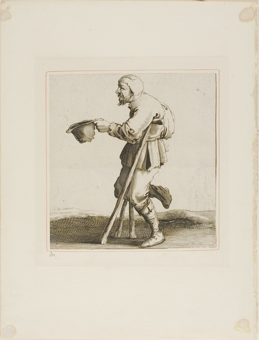 Lame Beggar Asking for Alms, from T is al verwart-gaern (It's already confusing)