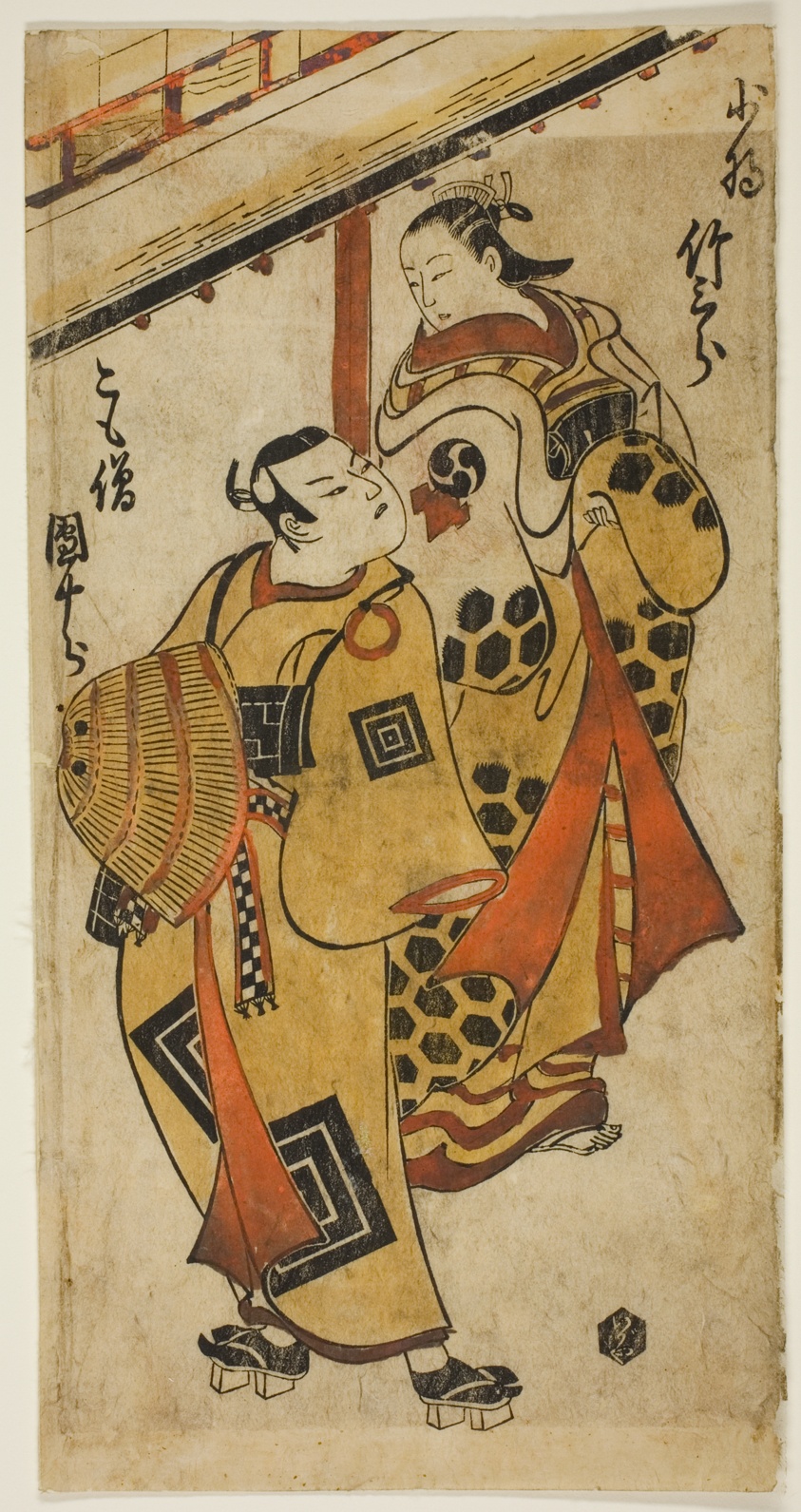 二代目市川團十郎の曽我五郎と初代中村竹三郎の化粧坂少将