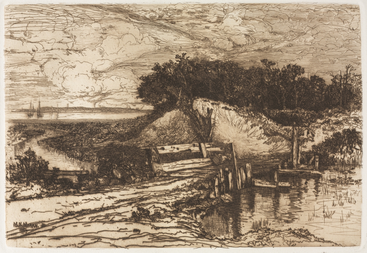 Gardiner's Bay, Long Island, seen from Fresh Pond