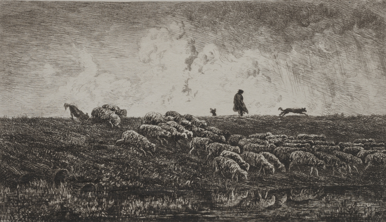 Charles François Daubigny《The Shower》(クリーヴランド美術館蔵)