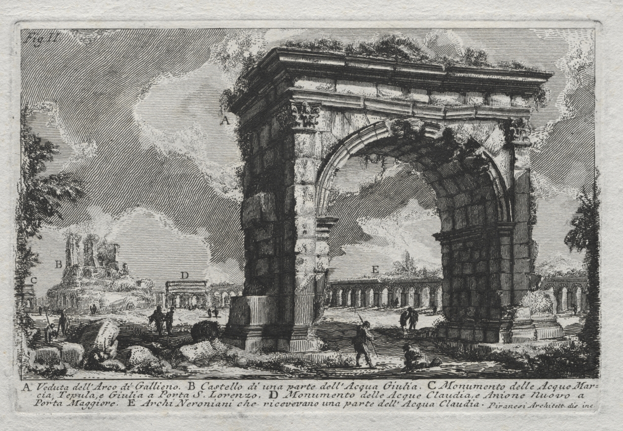 ジョヴァンニ・バッティスタ・ピラネージ《Veduta dell'Arco di Gallieno》(クリーヴランド美術館蔵)