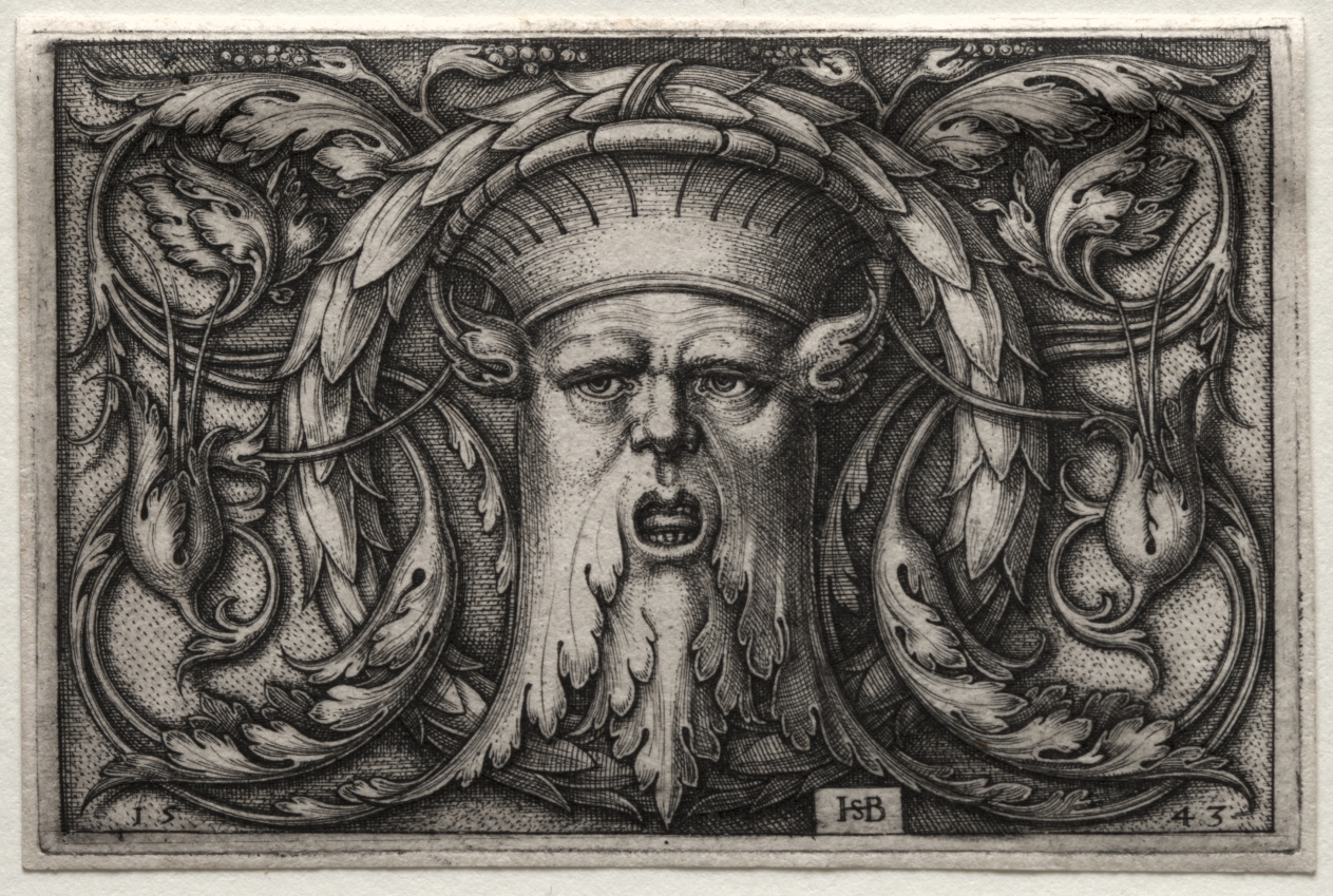 Ornament of Satyr's Head and Wreath