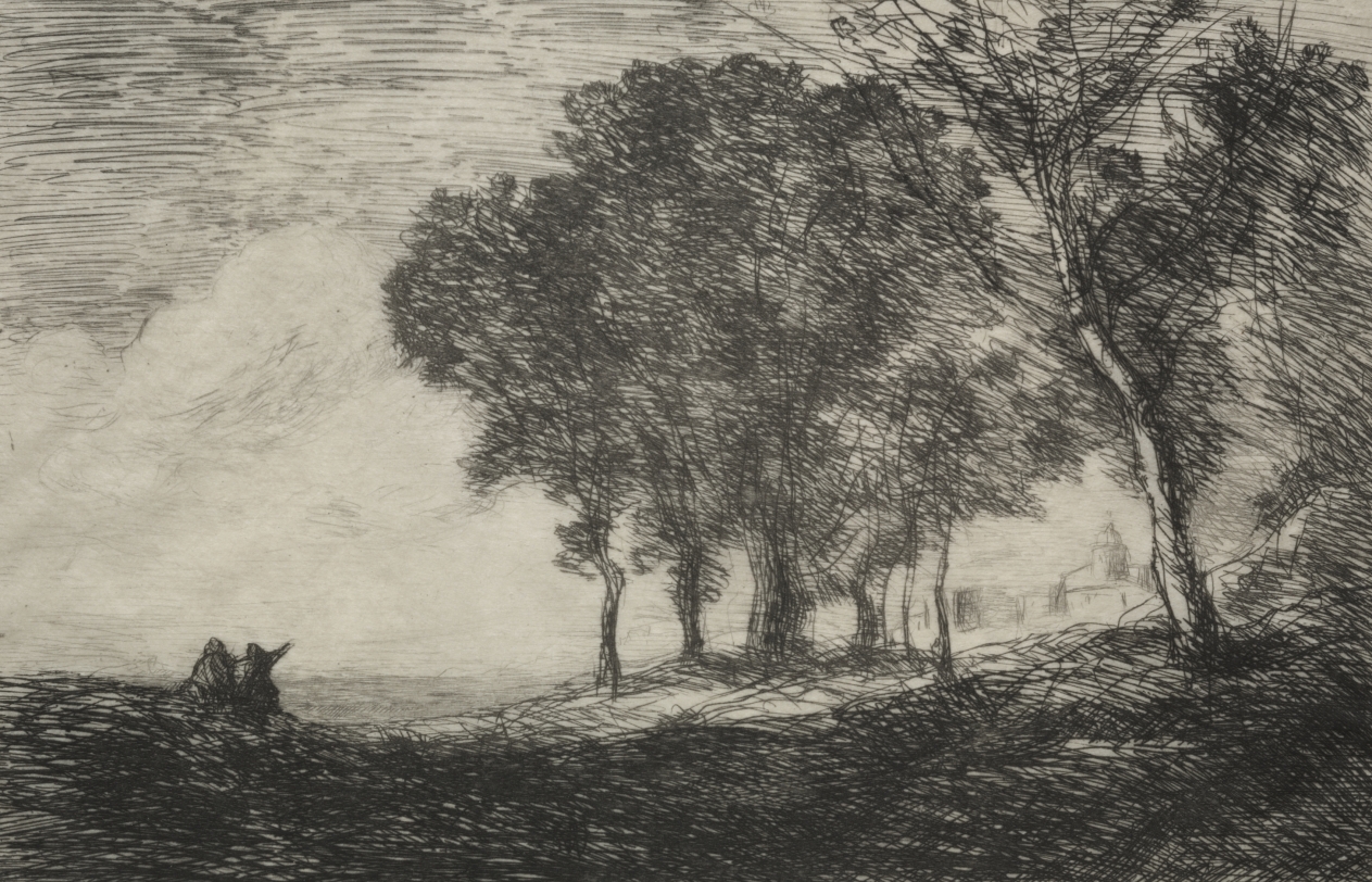 Jean Baptiste Camille Corot《Italian Landscape》(クリーヴランド美術館蔵)