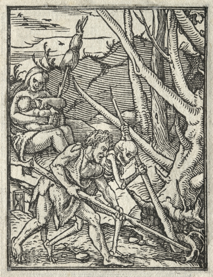ハンス・ホルバイン(子)《The Dance of Death: Expulsion from Paradise; Adam Cultivating the Ground》(クリーヴランド美術館蔵)