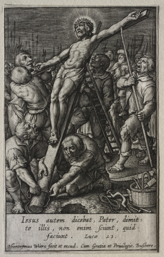 Hieronymus Wierix《The Passion: The Raising of the Cross》(クリーヴランド美術館蔵)