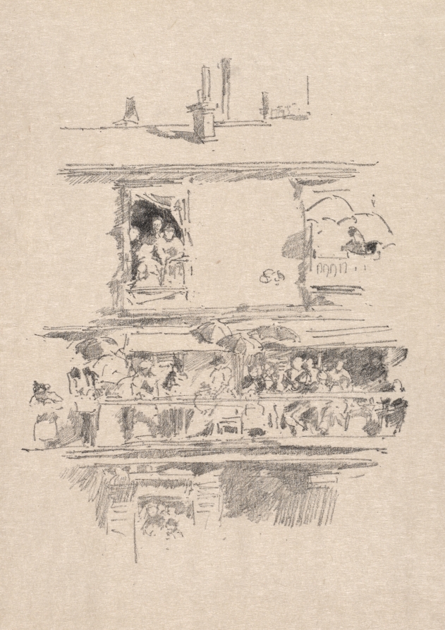 ジェームズ・マクニール・ホイッスラー《The Long Balcony》（クリーヴランド美術館蔵）