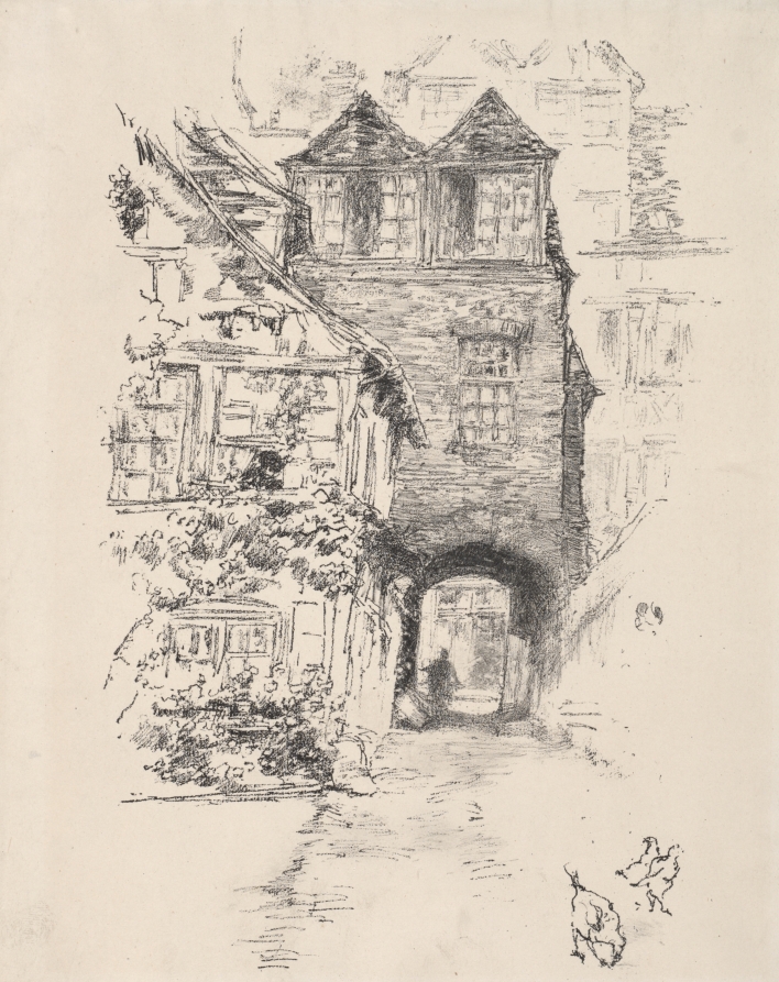 ジェームズ・マクニール・ホイッスラー《The Priest's House, Rouen》(クリーヴランド美術館蔵)