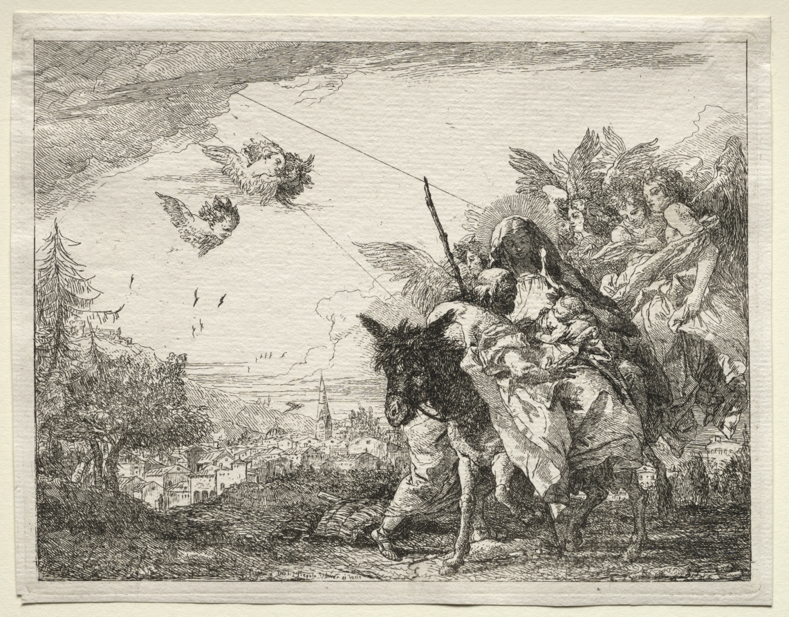 Flight into Egypt:  Joseph Pausing to Gaze at the Infant Christ