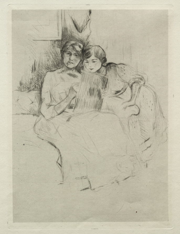The Drawing Lesson (Berthe Morisot Drawing with Her Daughter)