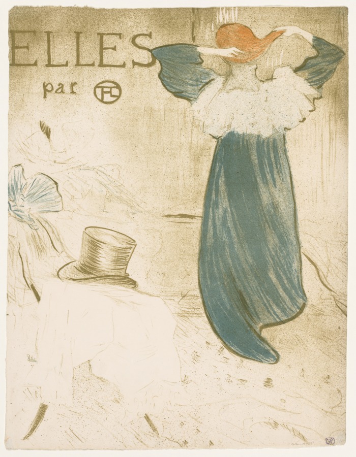 アンリ・ド・トゥールーズ＝ロートレック《Elles: Frontispiece》（クリーヴランド美術館蔵）