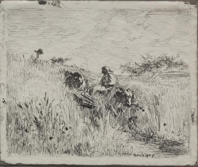 Charles François Daubigny《Path Through the Grain Field》(クリーヴランド美術館蔵)