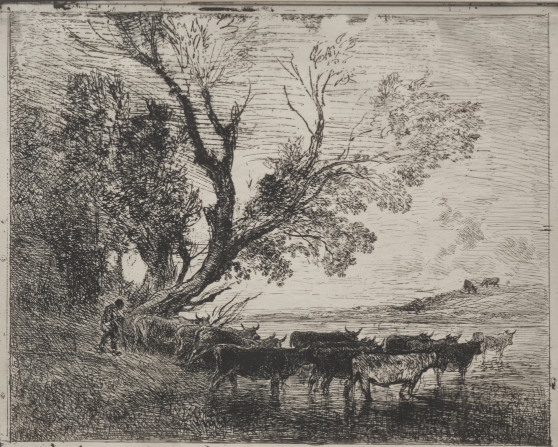 Charles François Daubigny《The Ford》（クリーヴランド美術館蔵）