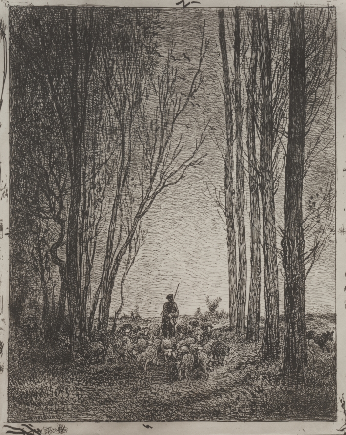 Charles François Daubigny《Gathering in the Flock》(クリーヴランド美術館蔵)