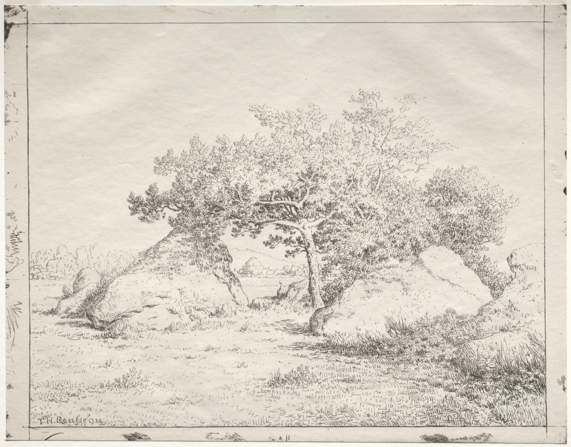 テオドール・ルソー《Cherry Tree at Blau》（クリーヴランド美術館蔵）