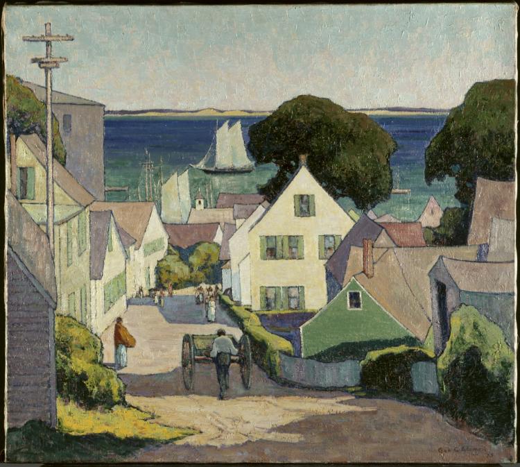 George G. Adomeit《Down to the Harbor》（クリーヴランド美術館蔵）
