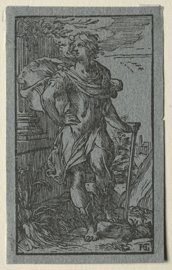 Young Man Standing with a Cane