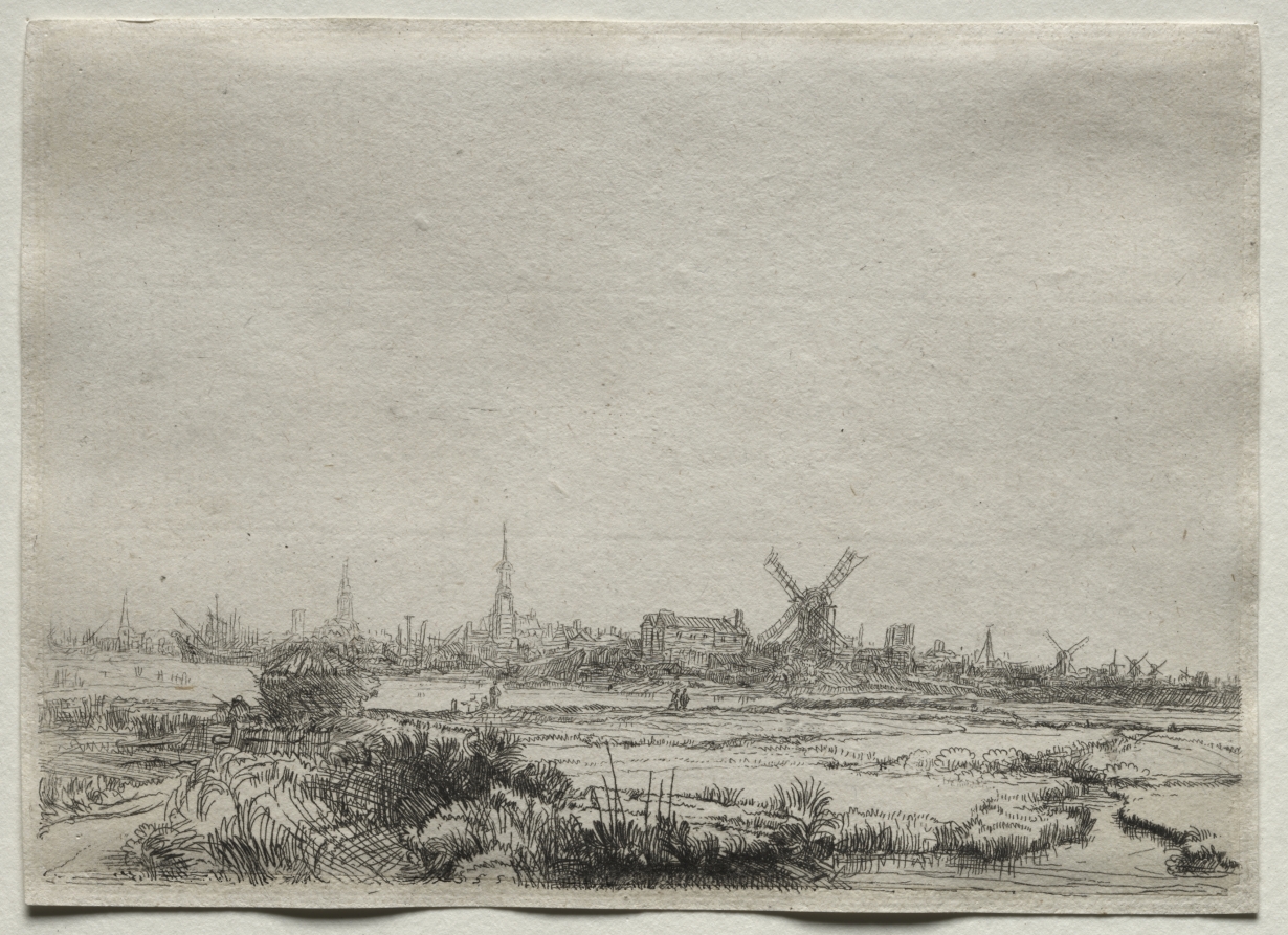 レンブラント・ファン・レイン《Copy of View of Amsterdam from the North West》(クリーヴランド美術館蔵)