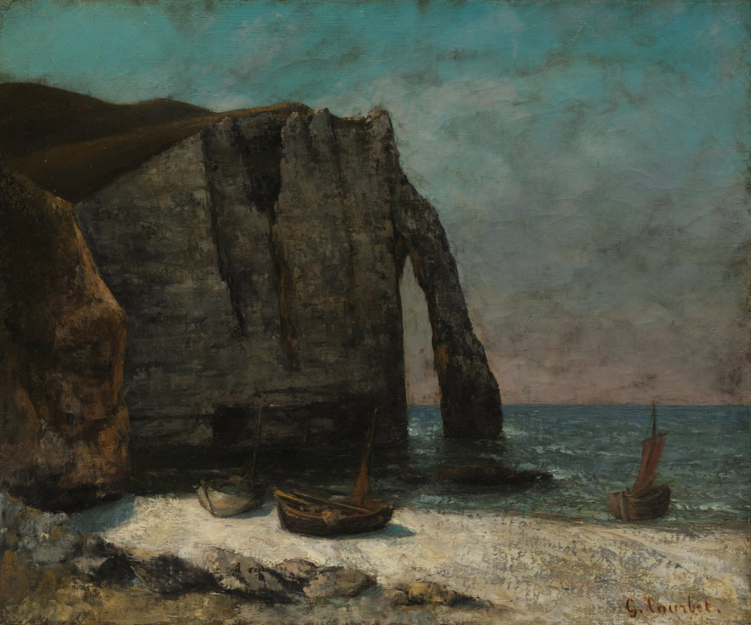 ギュスターヴ・クールベ《The Cliff at Étretat》(クリーヴランド美術館蔵)