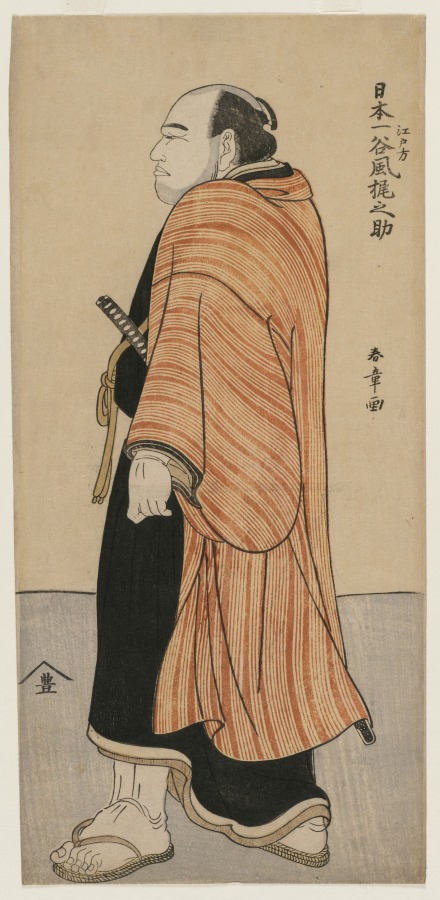勝川春章《Tanikaze Kajinosuke》（クリーヴランド美術館蔵）