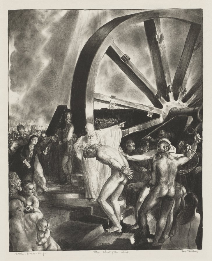 ジョージ・ベローズ《The Christ of the Wheel》（クリーヴランド美術館蔵）