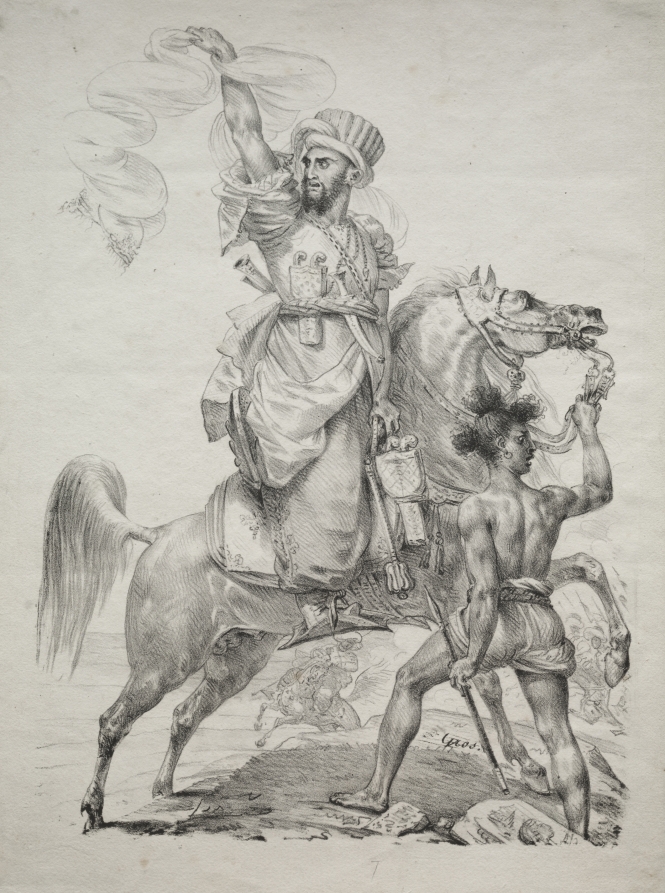 アントワーヌ=ジャン・グロ《A Mameluke Chief on Horseback Signaling for Help》(クリーヴランド美術館蔵)