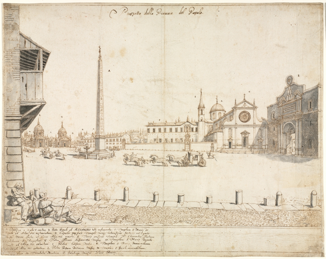 Eighteen Views of Rome: The Piazza del Popolo (recto)