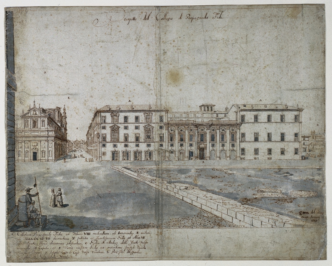 Eighteen Views of Rome: The Collegio di Propaganda Fide (recto)