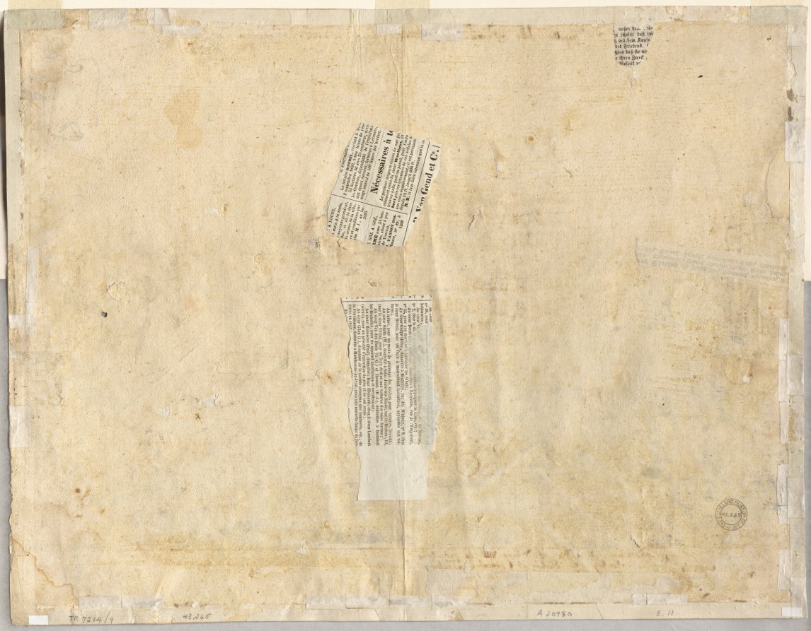 Tracing of a Fountain from Recto and Sketches of Two Faces (verso)
