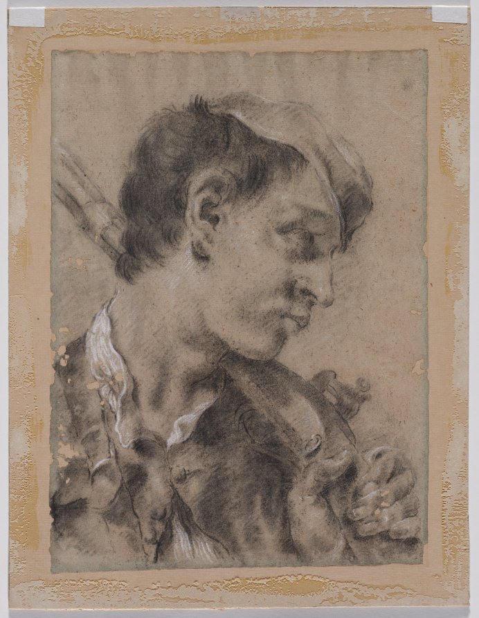 Head of a Young Man in Profile with a Gun over His Shoulder