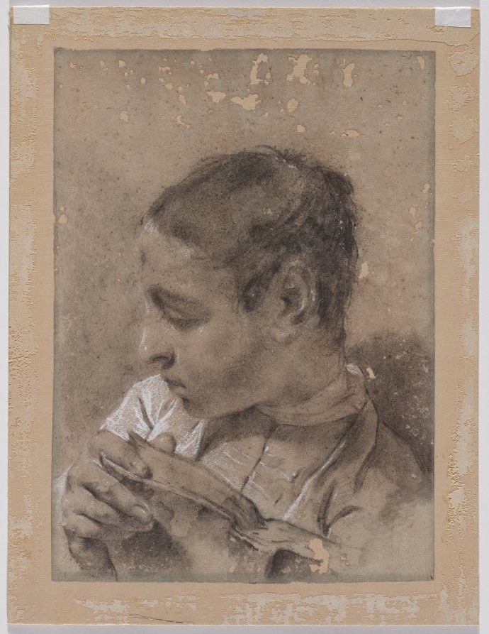 Head of a Young Man in Profile with a Book