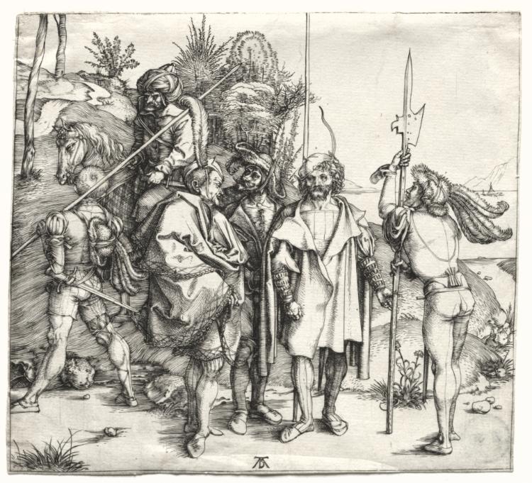 Five Soldiers and a Turk on Horseback
