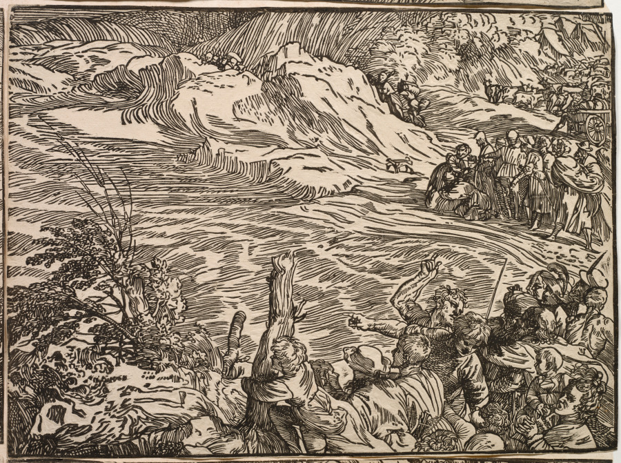 ティツィアーノ・ヴェチェッリオ《The Submersion of Pharaoh's Army in the Red Sea》(クリーヴランド美術館蔵)