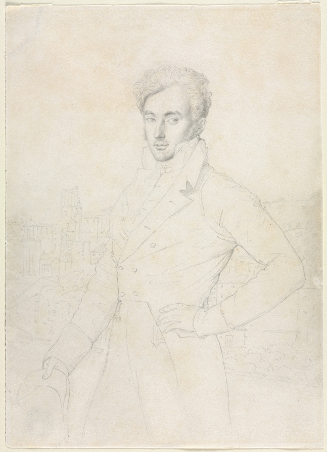 Portrait of a Young Man Standing on the Quirinal with the Turris Comitum in the Background