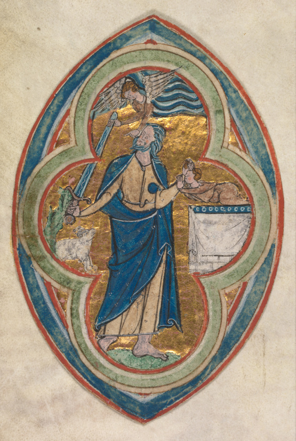 Miniature Excised from a Compendium in historiae genealogia Christi by Peter Poitiers: The Sacrifice of Isaac
