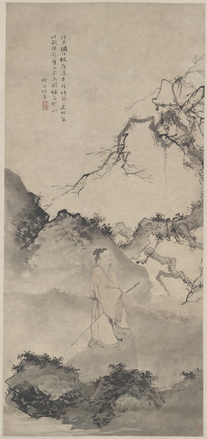 月下に逍遥する詩人・林逋