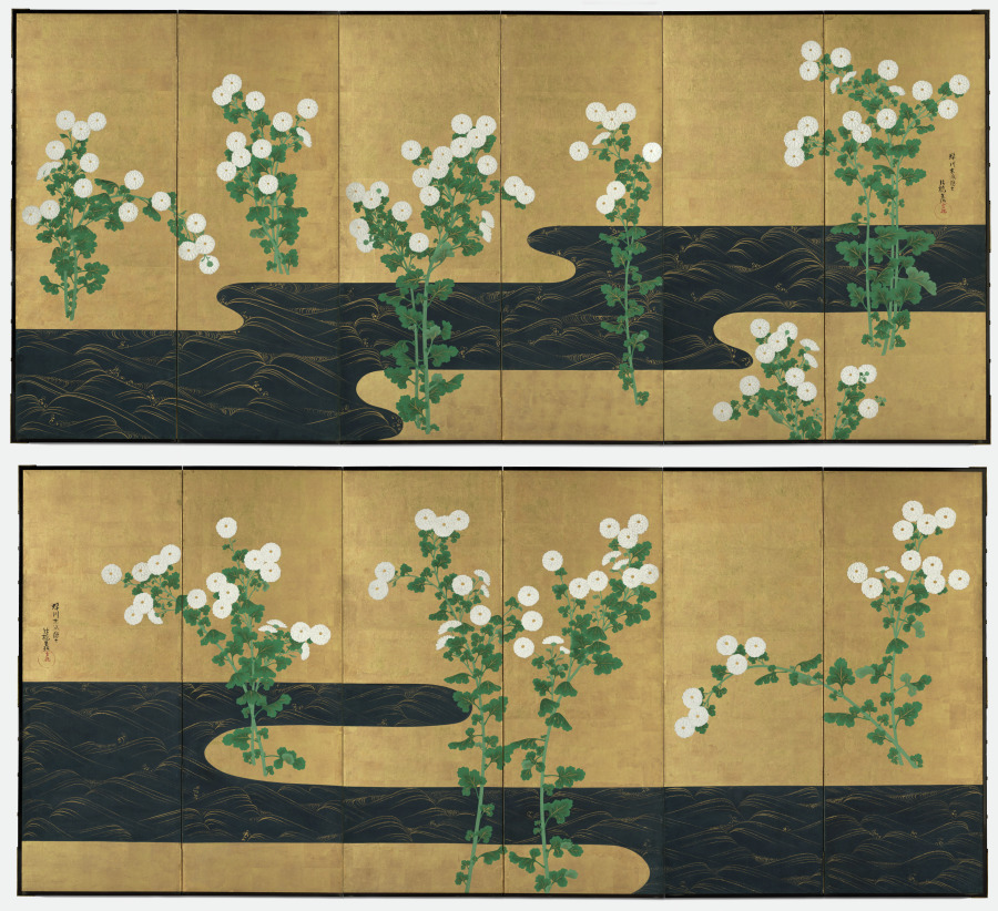 流水に菊