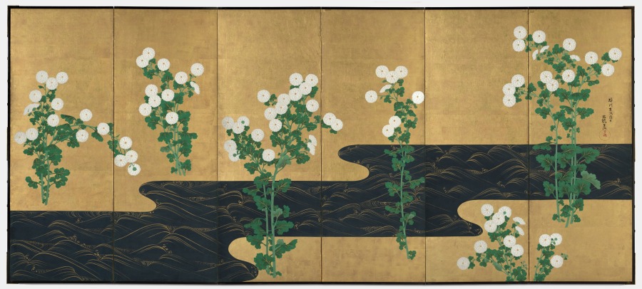 流水に菊