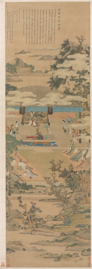 宣文君授経図
