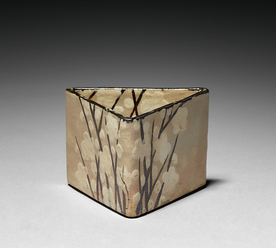 One of Five Serving Bowls (Mukozuke) with Prunus Design