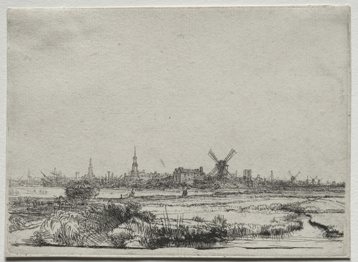 レンブラント・ファン・レイン《View of Amsterdam from the North West》(クリーヴランド美術館蔵)