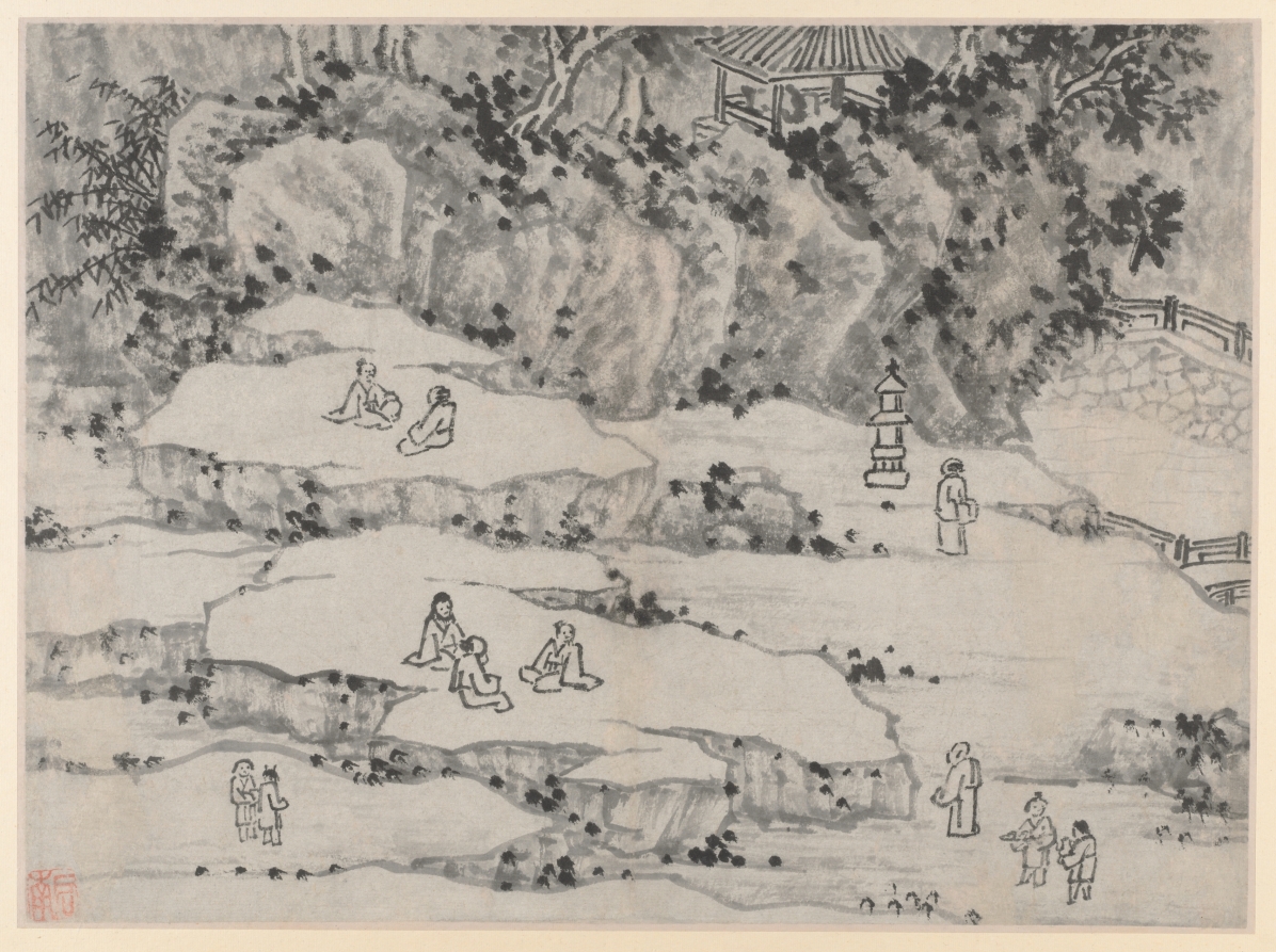 うなずく石の台と千人石（蘇州虎丘十二景より）