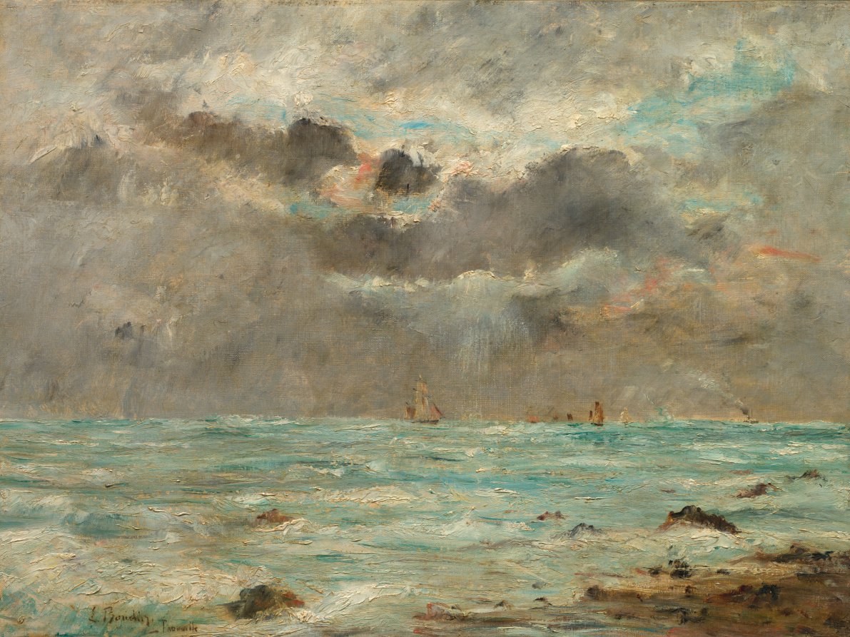 ウジェーヌ・ブーダン《The Coast at Trouville》(クリーヴランド美術館蔵)