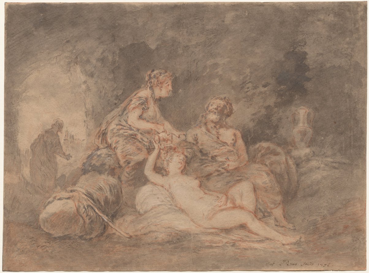 Antoine Pesne《Lot and His Daughters》(クリーヴランド美術館蔵)