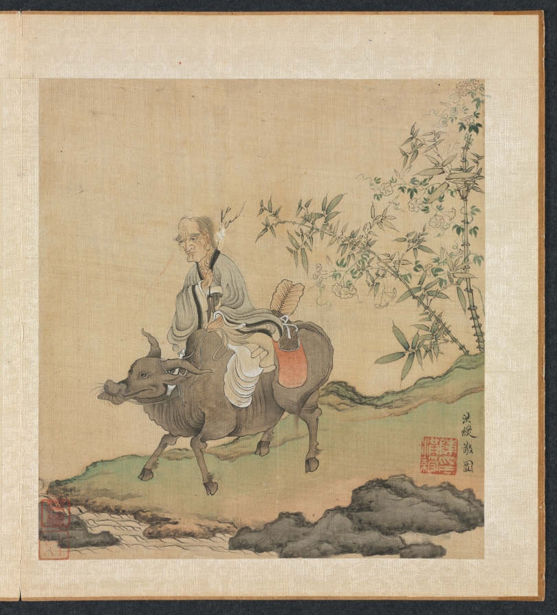 牛に乗る老子(古人に倣う画より)