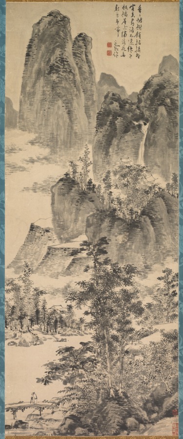 陳淳《Looking for a Monastery in the Misty Mountains》（クリーヴランド美術館蔵）