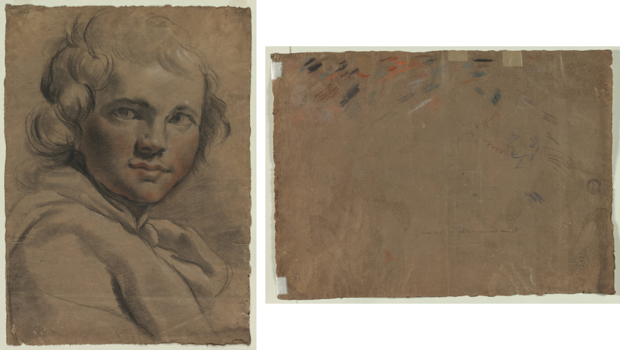 Head of a Young Man (recto) Sketch of a Head (verso) 