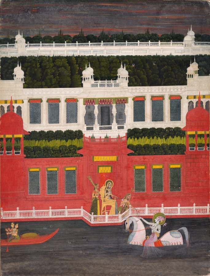 Krishna Receives a Flower Garland