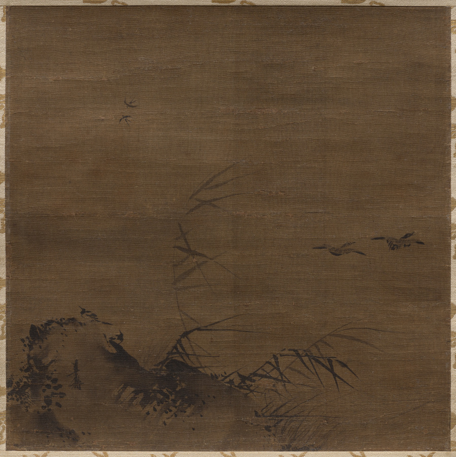 梁楷《Waterfowl and Reeds》(クリーヴランド美術館蔵)