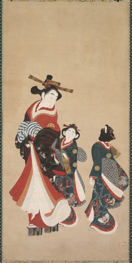 遊女と供の者