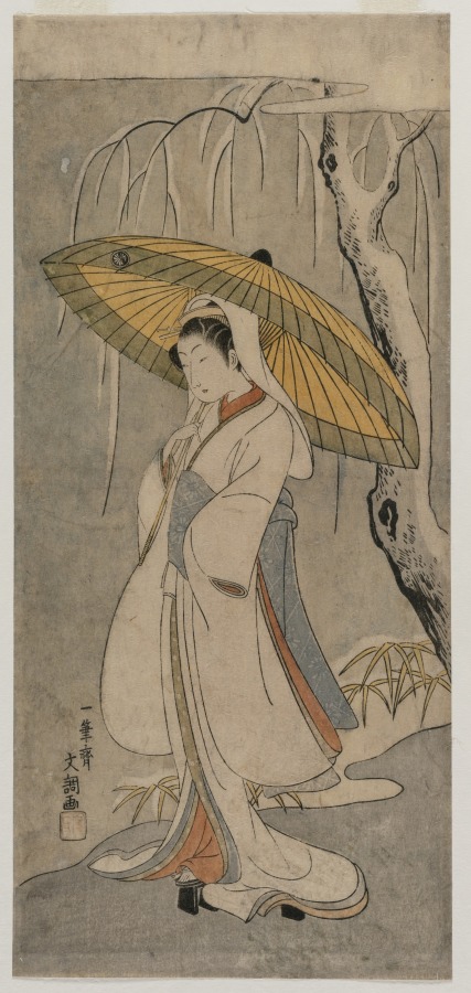 Ippitsusai Bunchō《Segawa Kikunojo II as the Heron Maiden (from the series Ichimura Theater)》(クリーヴランド美術館蔵)